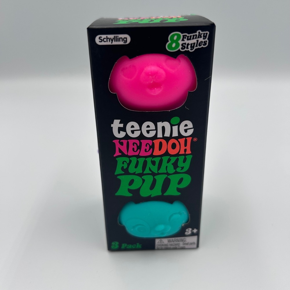 Schylling Teenie NeeDoh Funky Pup 3 Pack Squishy Stress Toy Fidget 26060HY NEW
